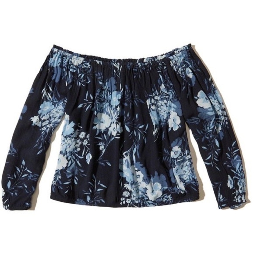 Hollister Floral Off The Shoulder Crop Top